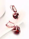 Red Heart Austrian Crystal 18K Rose Gold Plated Brass Clip-on Earring