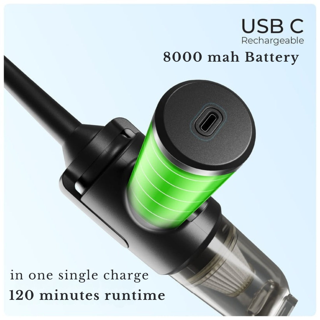 Turbo Suction Cleaner | Cordless & Compact Design | Dual Function for Car, Home, office  & More