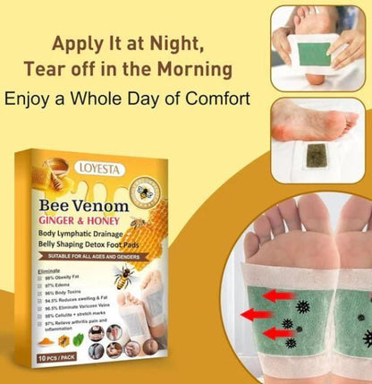 Bee Venom foot patch, Beneficial  in Body Detox, Weight loss, Pain Relief, Cleansing Toxins, Stress Relief, Promote Sleep & Detoxification For Men And Women(Buy 1 Get 1 Free) 2x10 Packs