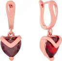 Red Heart Austrian Crystal 18K Rose Gold Plated Brass Clip-on Earring
