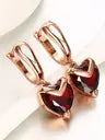 Red Heart Austrian Crystal 18K Rose Gold Plated Brass Clip-on Earring