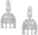 Diamond Rosegold Plated High Grade Authentic White AD Studded Jhumka Crystal Metal Jhumki Earring