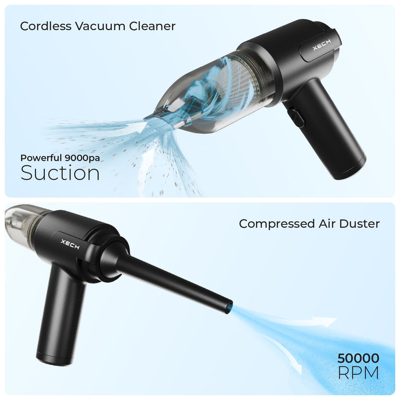 Turbo Suction Cleaner | Cordless & Compact Design | Dual Function for Car, Home, office  & More